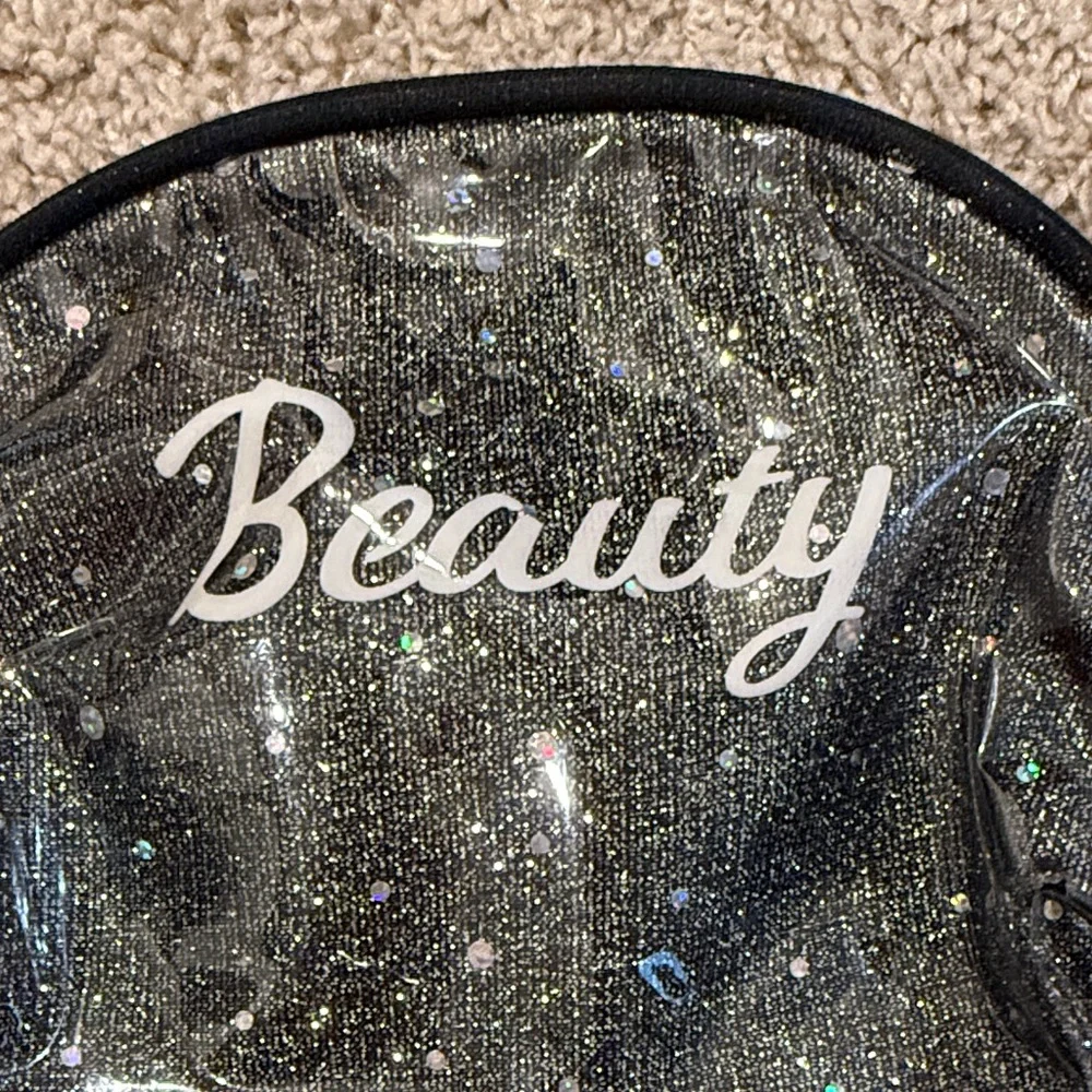 Beauty Glitter Cosmetic Bag - Black and Silver